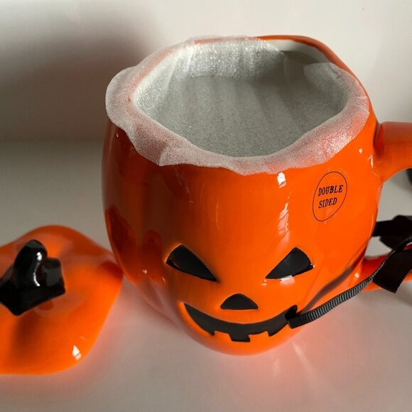 Rae Dunn Mug Beware Pumpkin Jack O Lantern Artisan Collect Halloween Coffee NWT - Picture 8 of 9